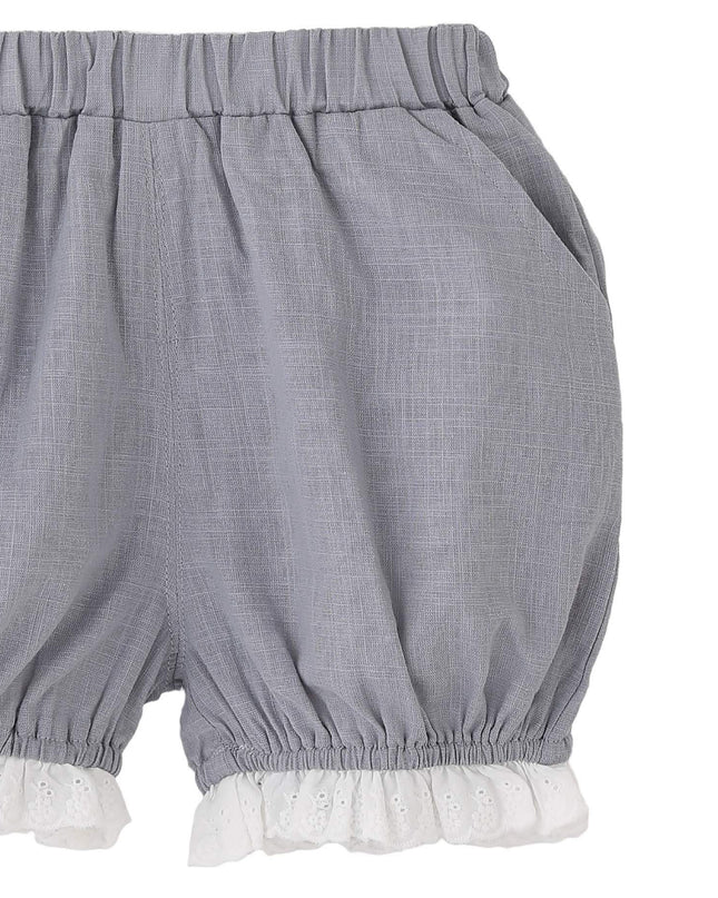 kids atelier banblu Gray Ruffle Dot Set