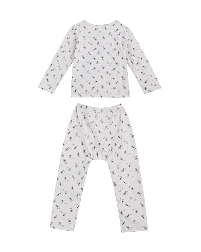 kids atelier banblu White Feather Cotton Pajama Set