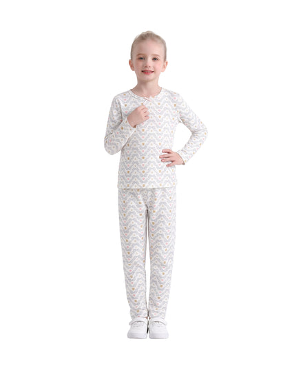 kids atelier banblu White Zigzag Sleepwear Set