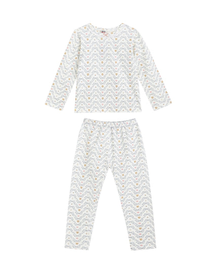 kids atelier banblu White Zigzag Sleepwear Set