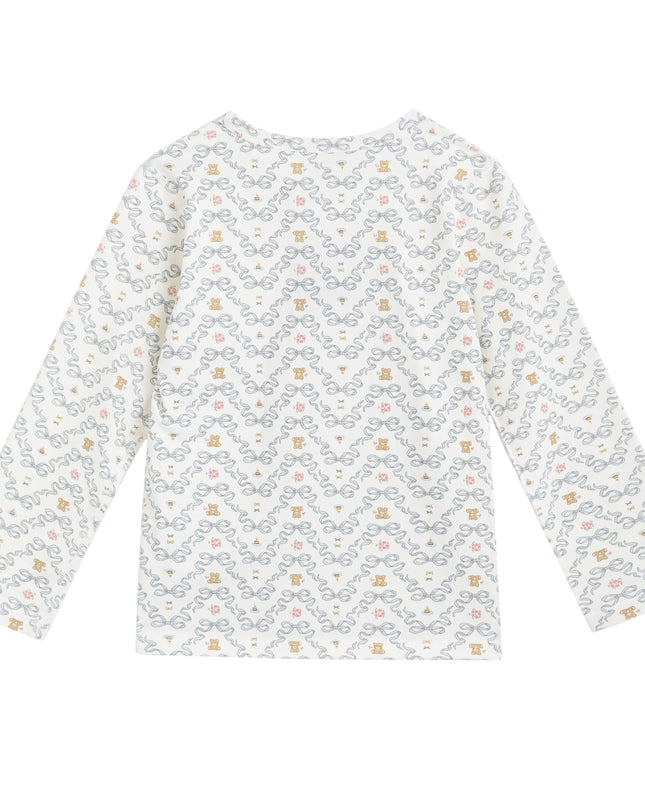 kids atelier banblu White cotton Zigzag Sleepwear Set