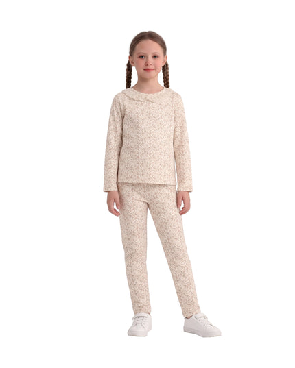 kids atelier banblu Cream Pattern Sleepwear Set