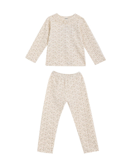 kids atelier banbu Cream Pattern Sleepwear Set