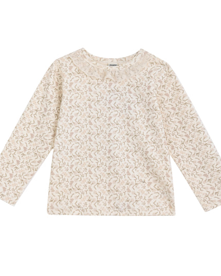 kids atelier banbu Cream Pattern Sleepwear Set