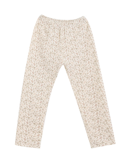 kids atelier banbu Cream Pattern Sleepwear Set