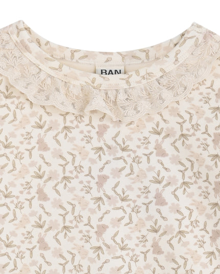 kids atelier banbu Cream Pattern Sleepwear Set