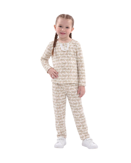 kids atelier banblu Cream Safari Sleepwear Set