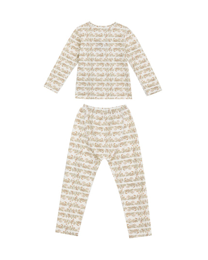 kids atelier banbu Cream Safari Sleepwear Set