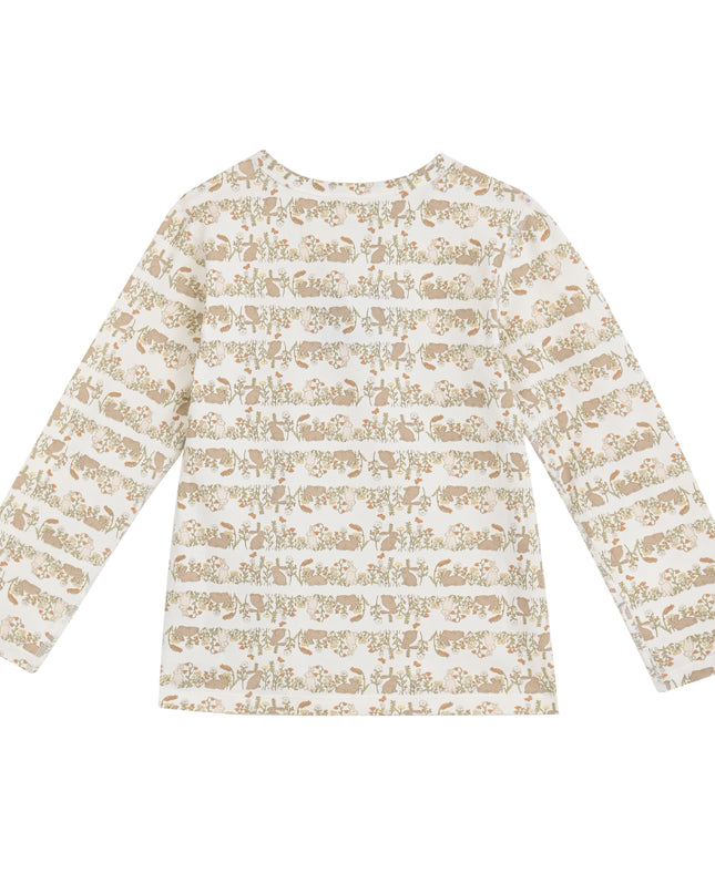 kids atelier banbu Cream Safari Cotton Pajama Set  