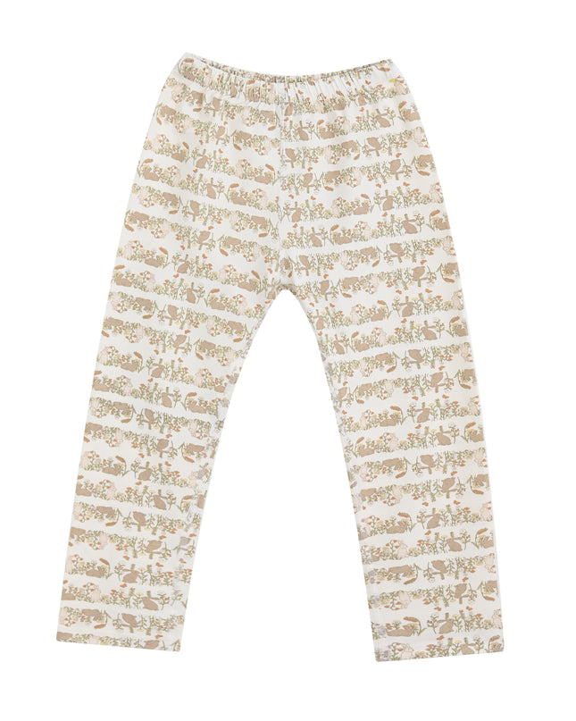 kids atelier banbu Cream Safari Cotton Pajama Set  