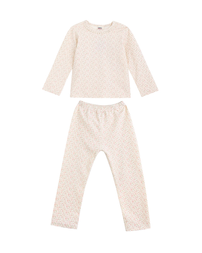 kids atelier banblu Cream Floral Cotton Pajama Set