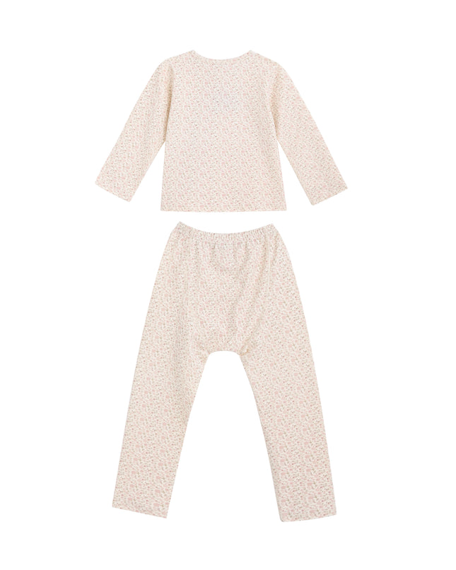 kids atelier banblu Cream Floral Cotton Pajama Set