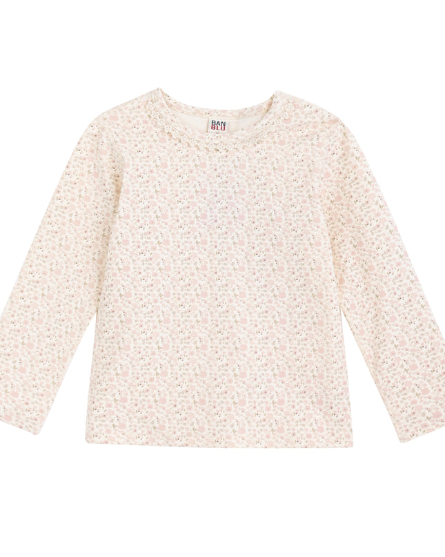 kids atelier banblu Cream Floral Cotton Pajama Set