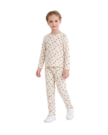 kids atelier banblu Cream Acorn Sleepwear Set