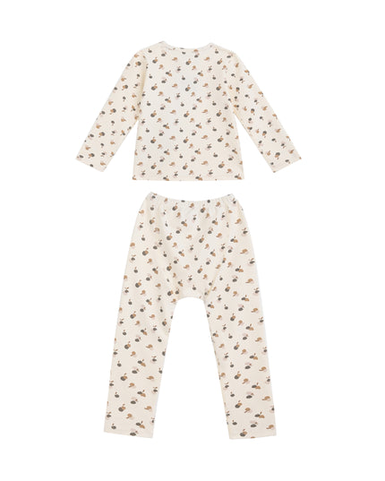 kids atelier banblu Cream Acorn Sleepwear Set