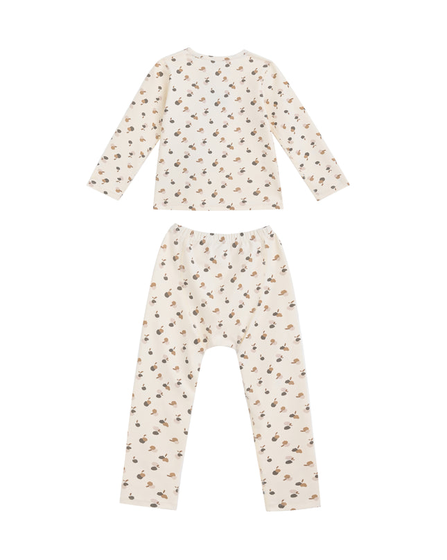kids atelier banblu Cream Acorn Cotton Pajama Set