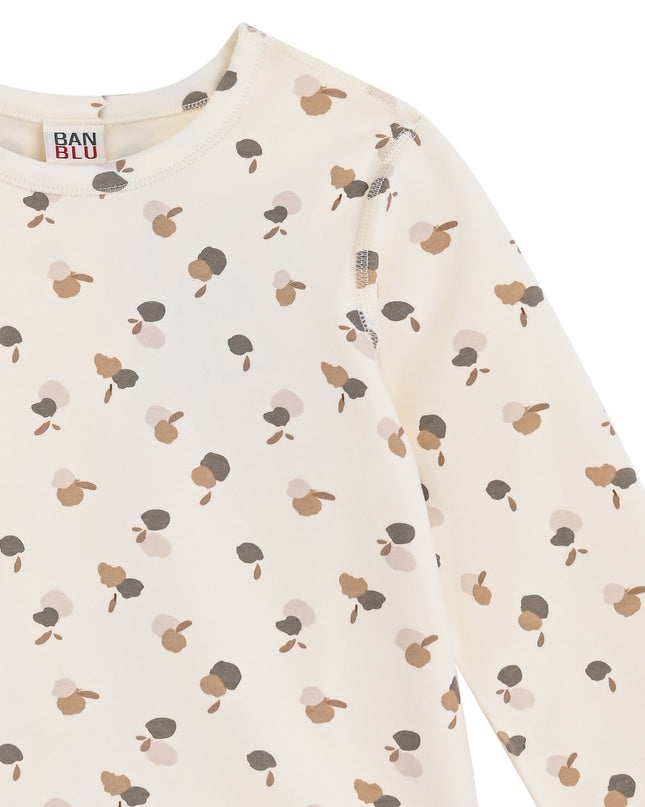 kids atelier banblu Cream Acorn Cotton Pajama Set
