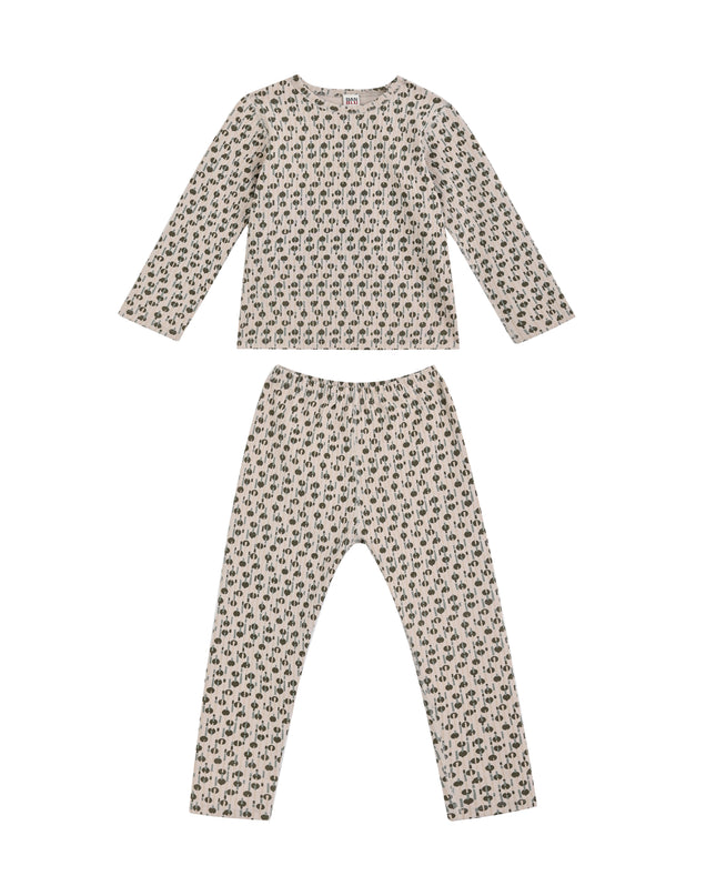 kids atelier banblu Light Gray Panda Cotton Pajama Set