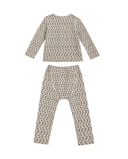 kids atelier banblu Light Gray Panda Sleepwear Set