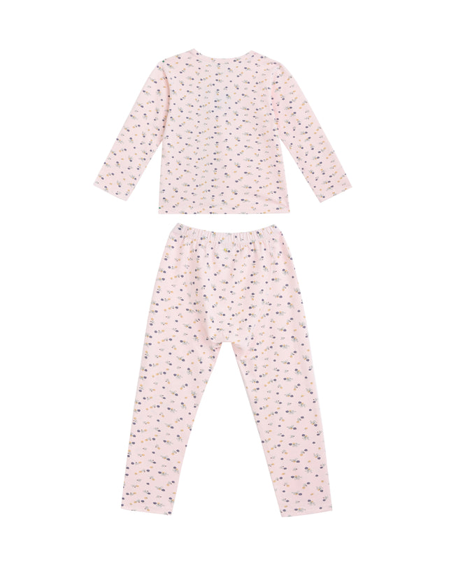 kids atelier banblu Pink Floral Cotton Pajama Set