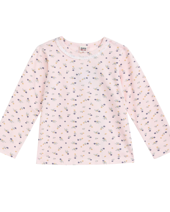 kids atelier banblu Pink Floral Cotton Pajama Set