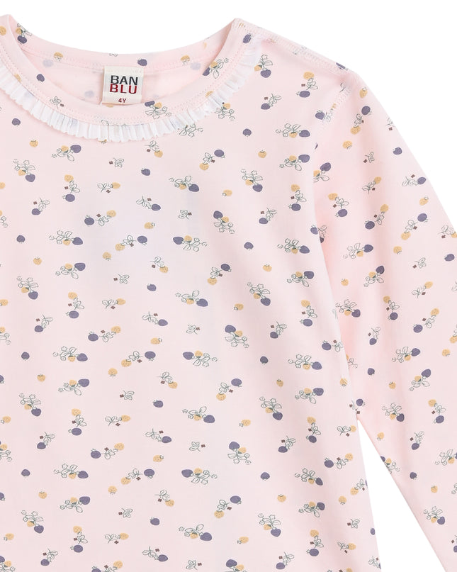 kids atelier banblu Pink Floral Cotton Pajama Set