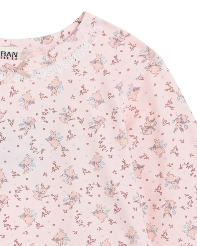 kids atelier banblu Pink Blossom Cotton Pajama Set
