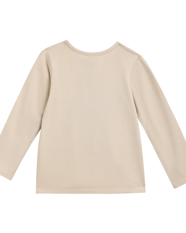 kids atelier banblu Beige Solid Wool-Blend Pajama Set