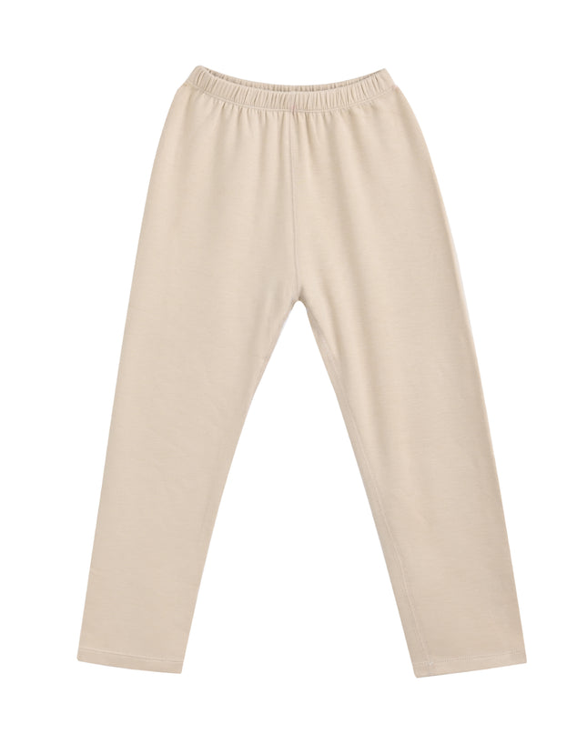 kids atelier banblu Beige Solid Wool-Blend Pajama Set