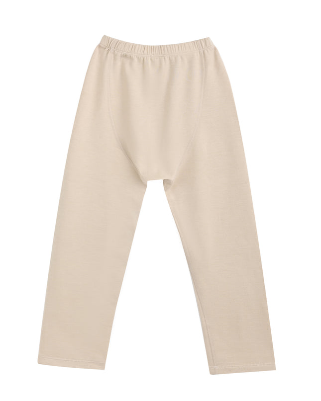 kids atelier banblu Beige Solid Wool-Blend Pajama Set