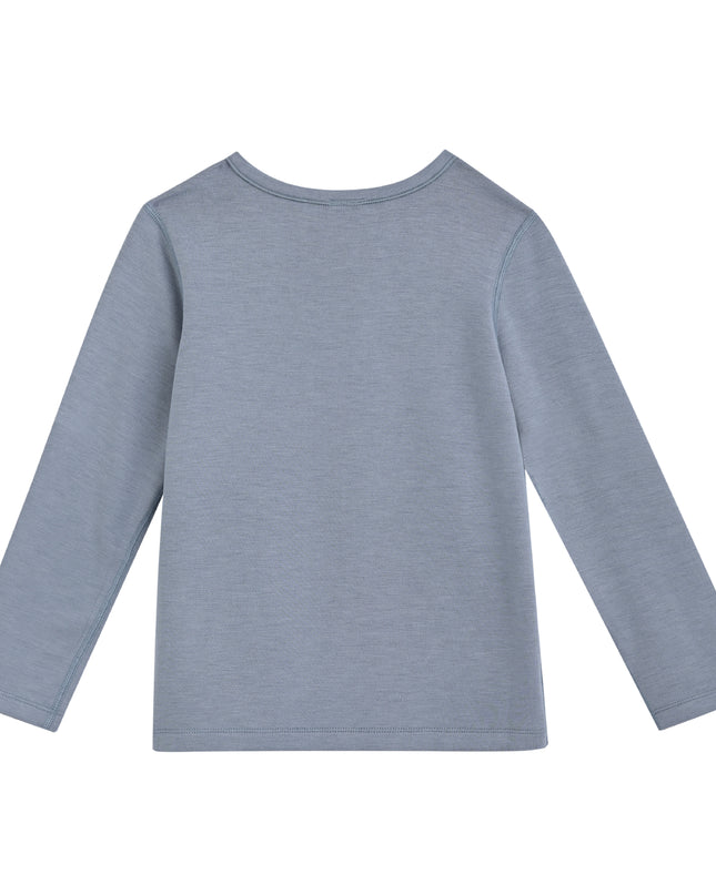 kids atelier banblu Blue Solid Wool-Blend Pajama Set
