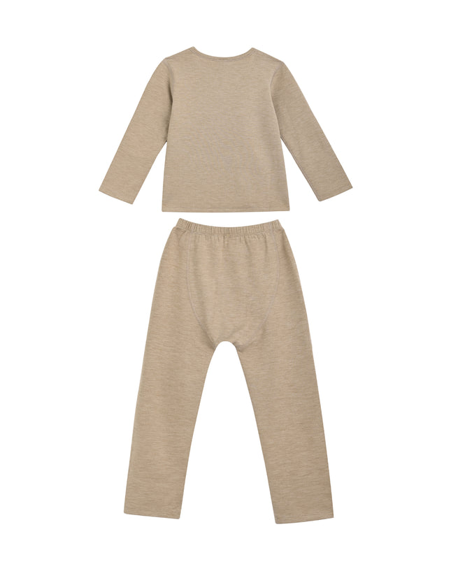 kids atelier banblu Gray Solid Wool-Blend Pajama Set