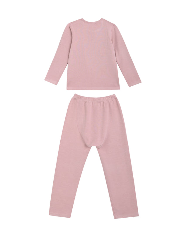 kids atelier banblu Pink Solid Wool-Blend Pajama Set