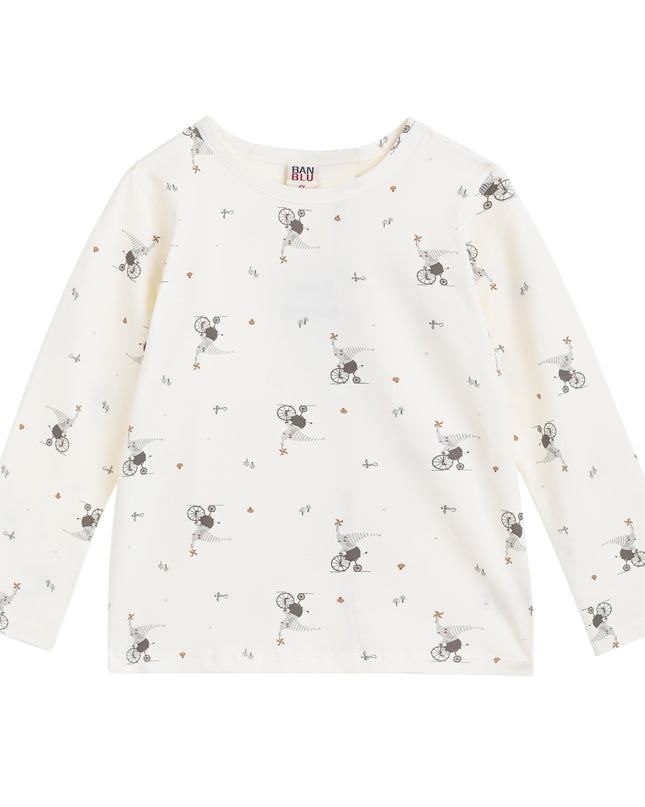 kids atelier banblu Cream Koala Cotton Pajama Set