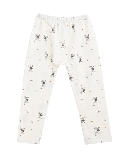 kids atelier banblu Cream Koala Cotton Pajama Set