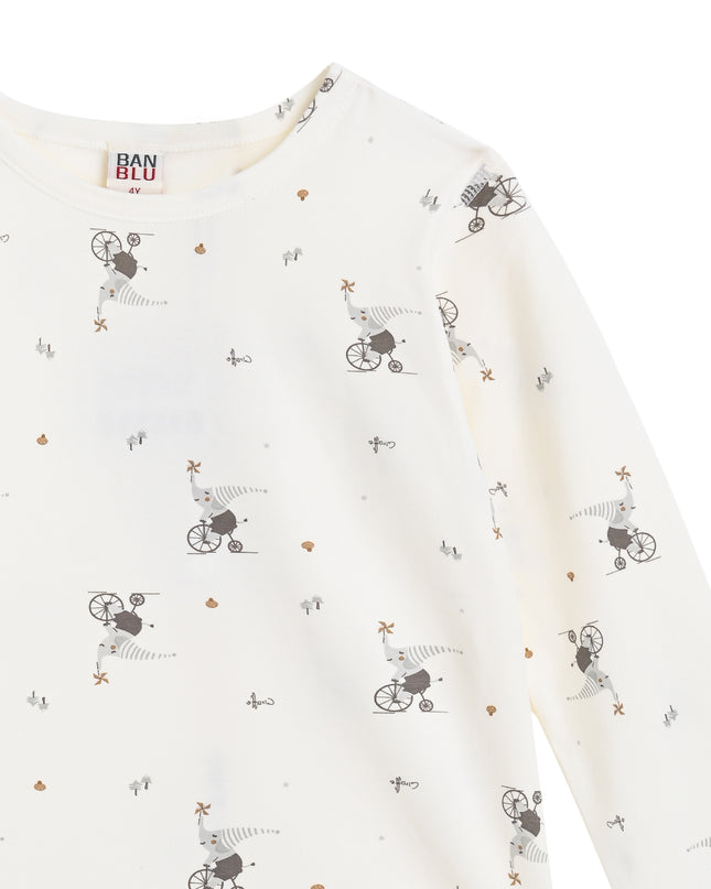 kids atelier banblu Cream Koala Cotton Pajama Set