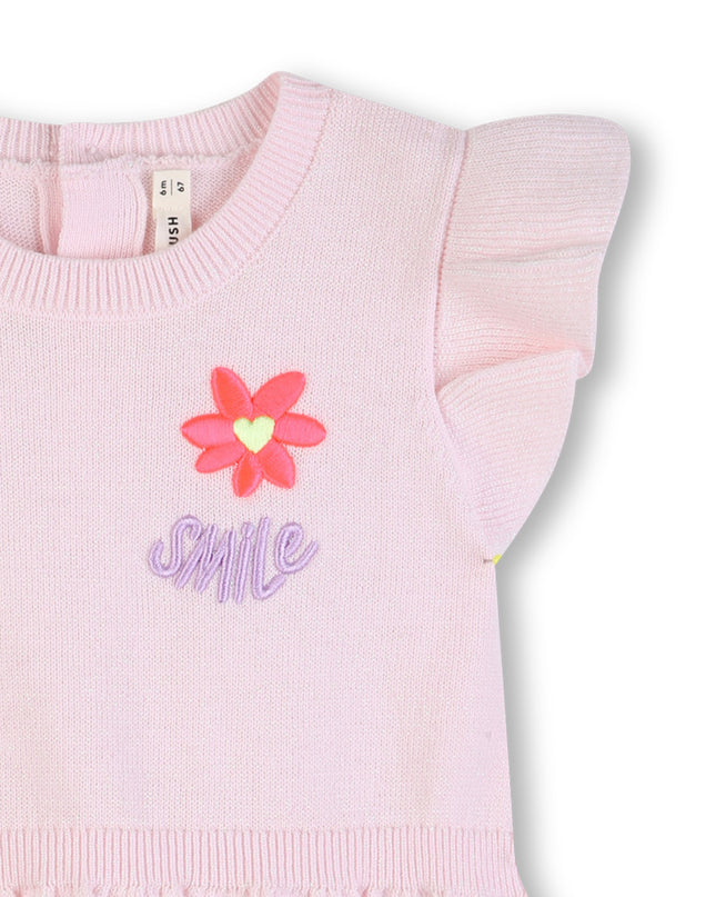 kids atelier billieblush Light Pink Knit Baby Dress