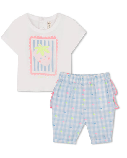 Kids Atelier Billieblush Light Blue Outfit with Strawberries