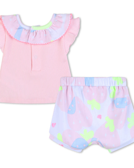 kids atelier Billieblush Light Pink Baby Top & Shorts Set