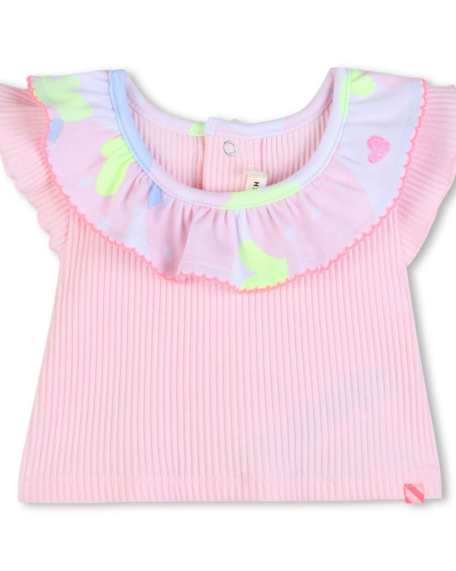 kids atelier Billieblush Light Pink Baby Top & Shorts Set
