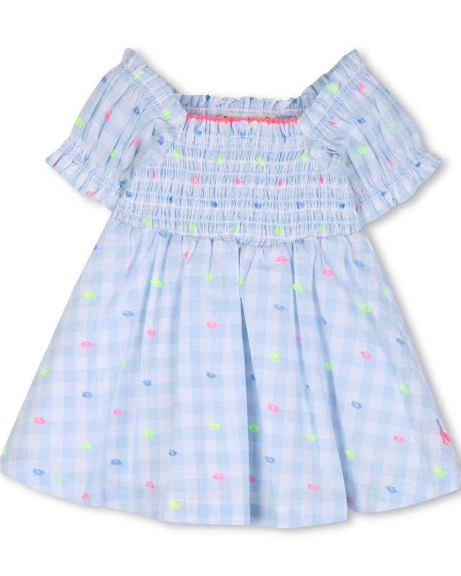 kids atelier billieblush Light Blue Checkered Kids’ Dress