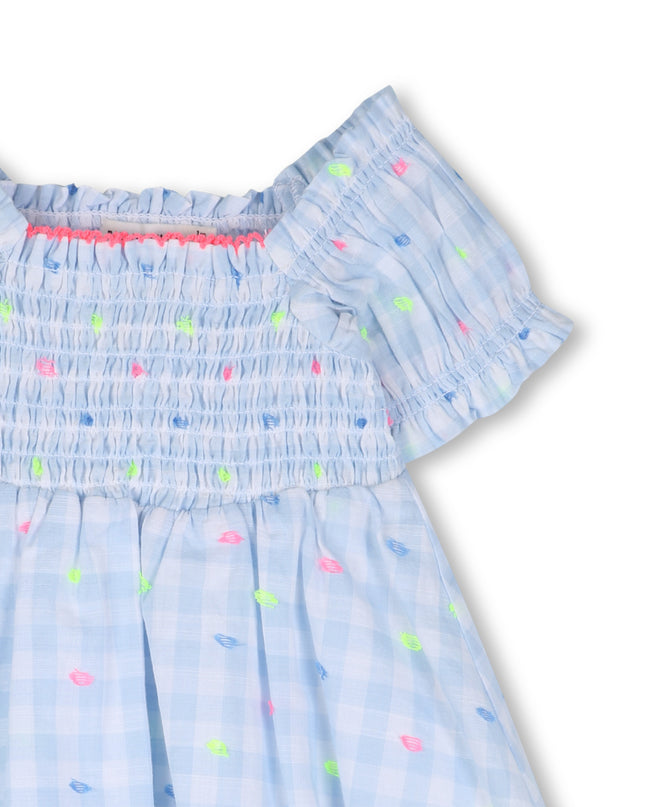 kids atelier billieblush Light Blue Checkered Kids’ Dress