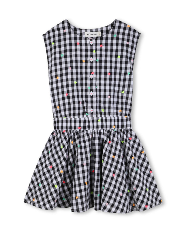 kids atelier billieblush Black & White Gingham Kids’ Dress