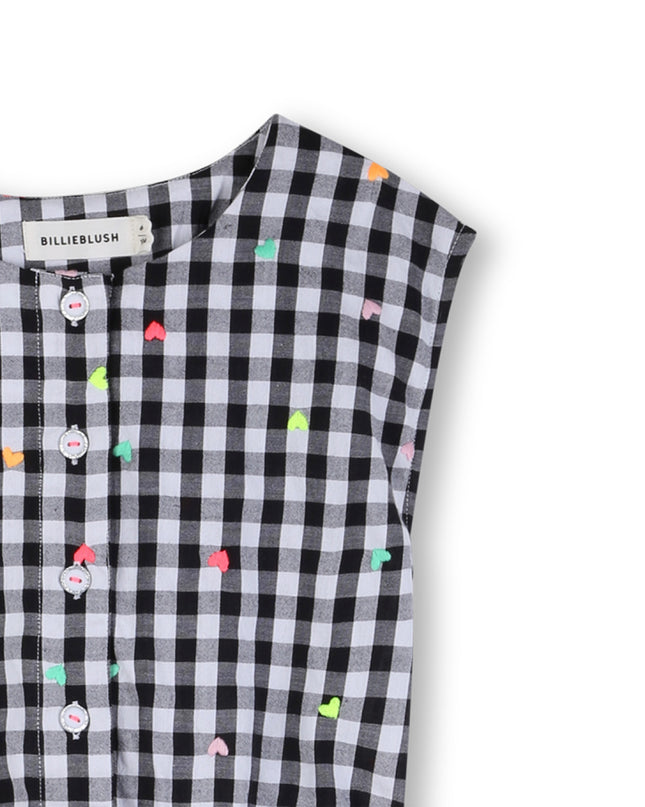 kids atelier billieblush Black & White Gingham Kids’ Dress
