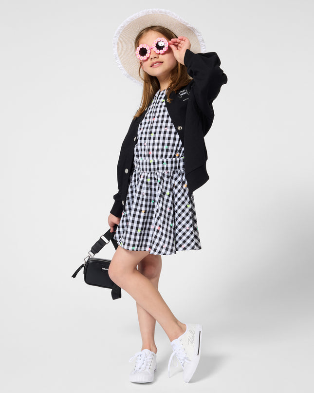 kids atelier billieblush Black & White Gingham Kids’ Dress
