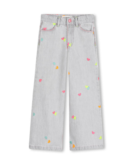 kids atelier billieblush Light Gray Wide-Leg Kids’ Pants