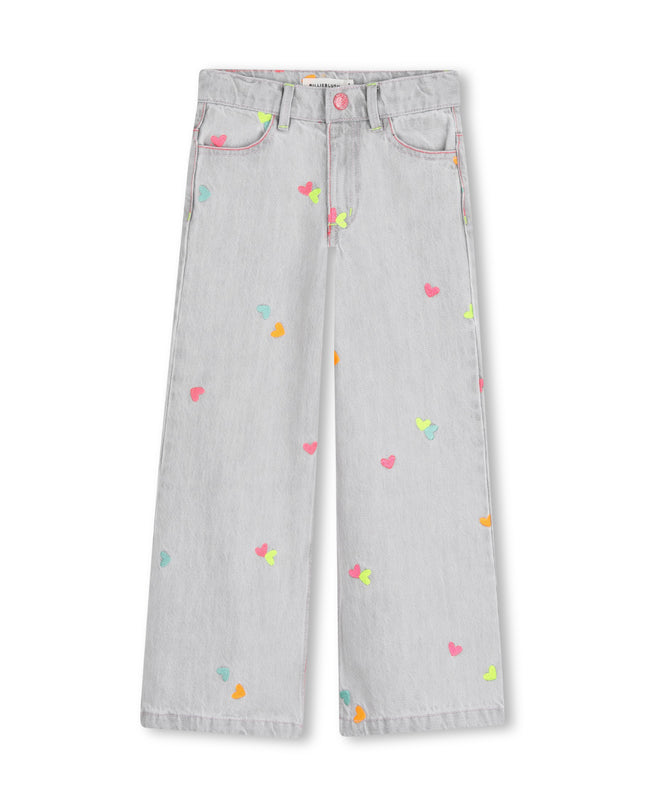 kids atelier billieblush Light Gray Wide-Leg Kids’ Pants