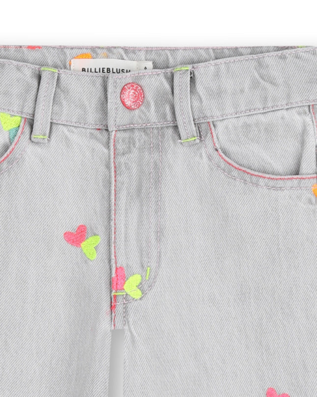 kids atelier billieblush Light Gray Wide-Leg Kids’ Pants