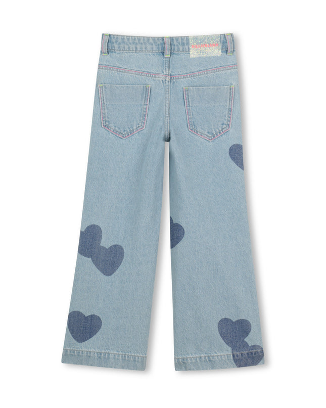 kids atelier billieblush Light Blue Denim Kids’ Jeans with Heart Patches