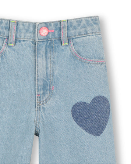 kids atelier billieblush Light Blue Denim Kids’ Jeans with Heart Patches
